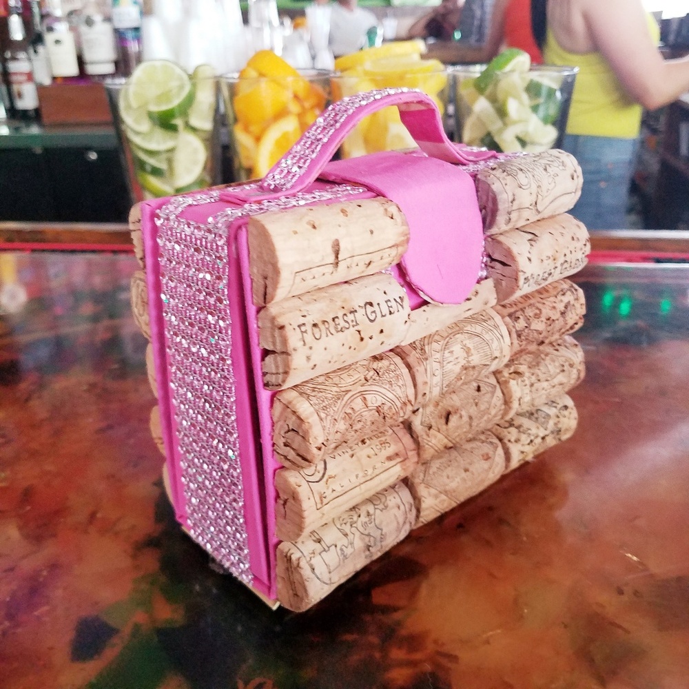 Recycled Cork Mini Dazzling Tote Carrier.